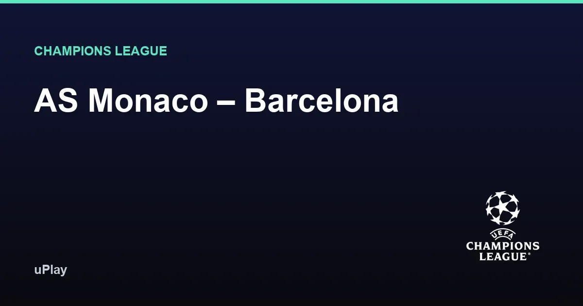 Jalkapallo nurmella valaistun katsomon edessä ennen AS Monacon ja Barcelonan Mestarien liigan ottelua